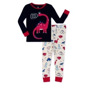 WONDER NATION GIRLS LONG SLEEVE DINO PAJAMAS - BLUE SIZE 5T (NEW WITH TAGS) A12